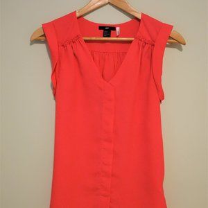 H&M Coral Sleeveless Blouse